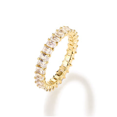 10 Pointer Emerald Cut Diamond Eternity Band
