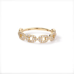 Glistening Square Links Diamond Ring