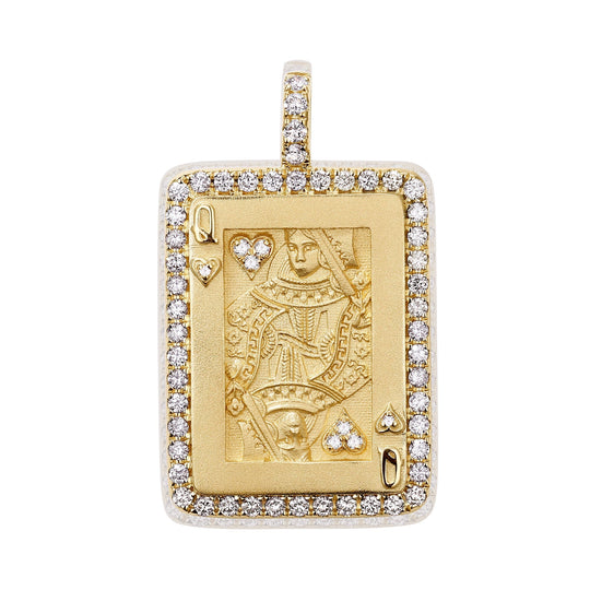 Queen of Hearts Card Pendant