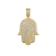 Diamond Flower Set Humsa Pendant