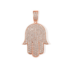 Diamond Flower Set Humsa Pendant