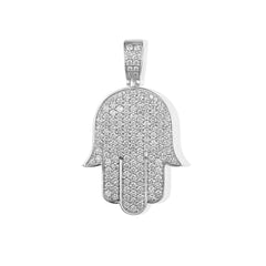 Diamond Flower Set Humsa Pendant