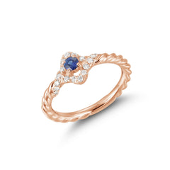 Sapphire Clover Diamond Ring