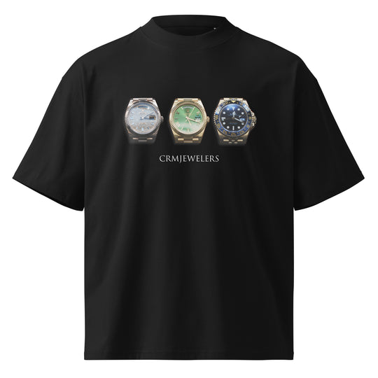 TRIO / Unisex organic oversized high neck t-shirt